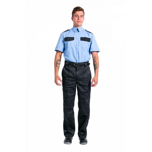 Рубашка охранника с коротким рукавом мужская, голубой