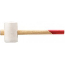 Киянка резиновая белая, деревянная ручка 60 мм (450 гр)