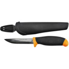 Нож строительный, нерж.сталь, прорезиненная желто-черная ручка, лезвие 100 мм