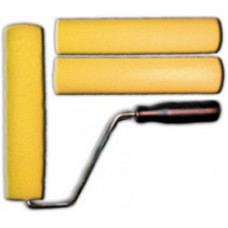 Валик поролон. желтый с ручкой + 2 шубки, 230 мм