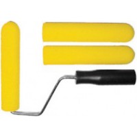 Валик поролоновый желтый с ручкой "Мини"+ 2 шубки, 50 мм