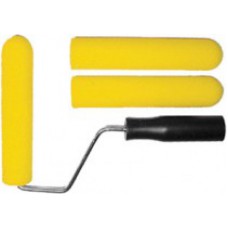 Валик поролоновый желтый с ручкой "Мини"+ 2 шубки, узкий 165 мм