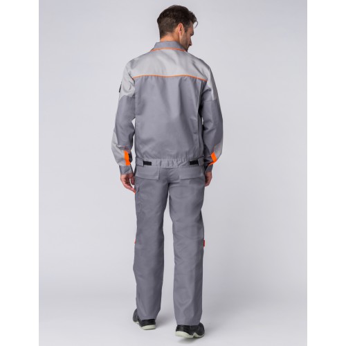 Костюм Союз-Профессионал-1 (тк.Балтекс,240) брюки, серый/св.серый/оранжевый