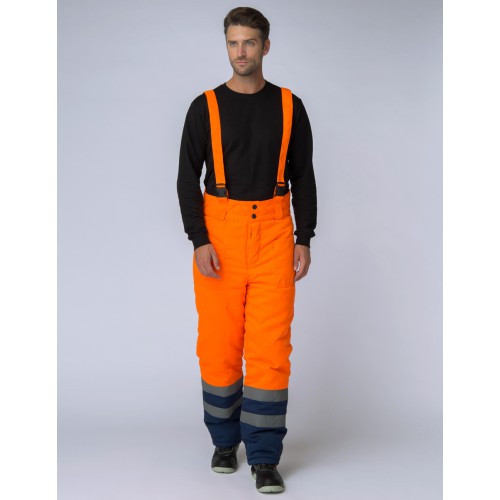 Костюм мужской зимний Дорожник (тк.Смесовая,210) брюки, оранжевый/т.синий